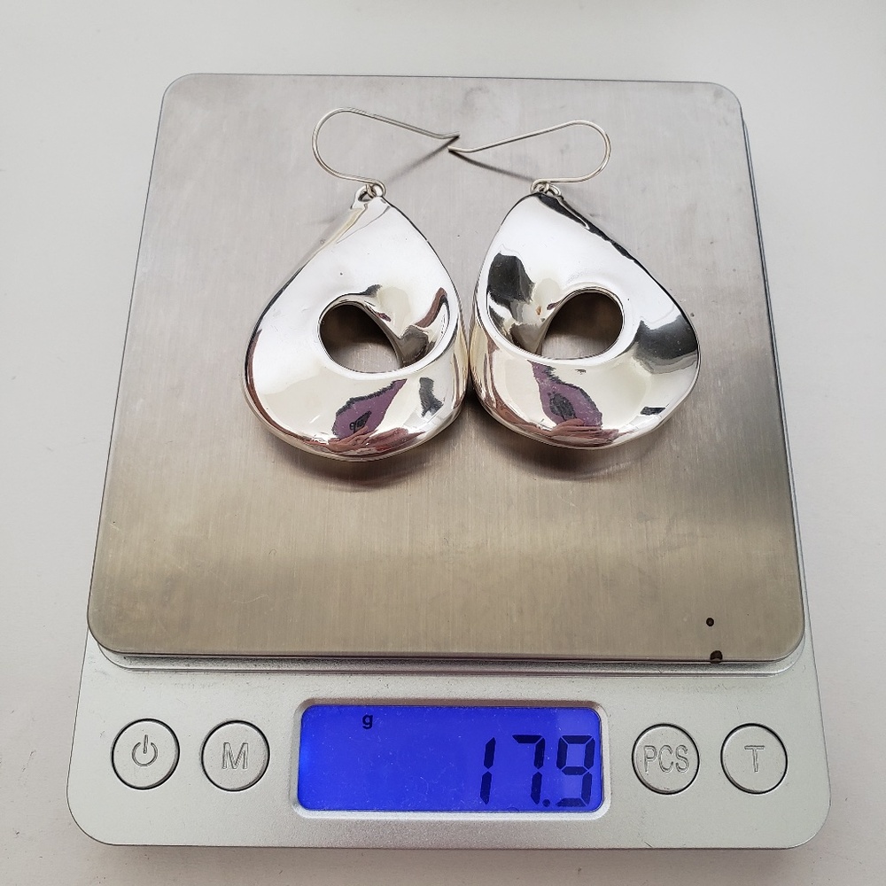 E&L Israel Sterling Silver Electroform Drop Earrings - Picture 7 of 7